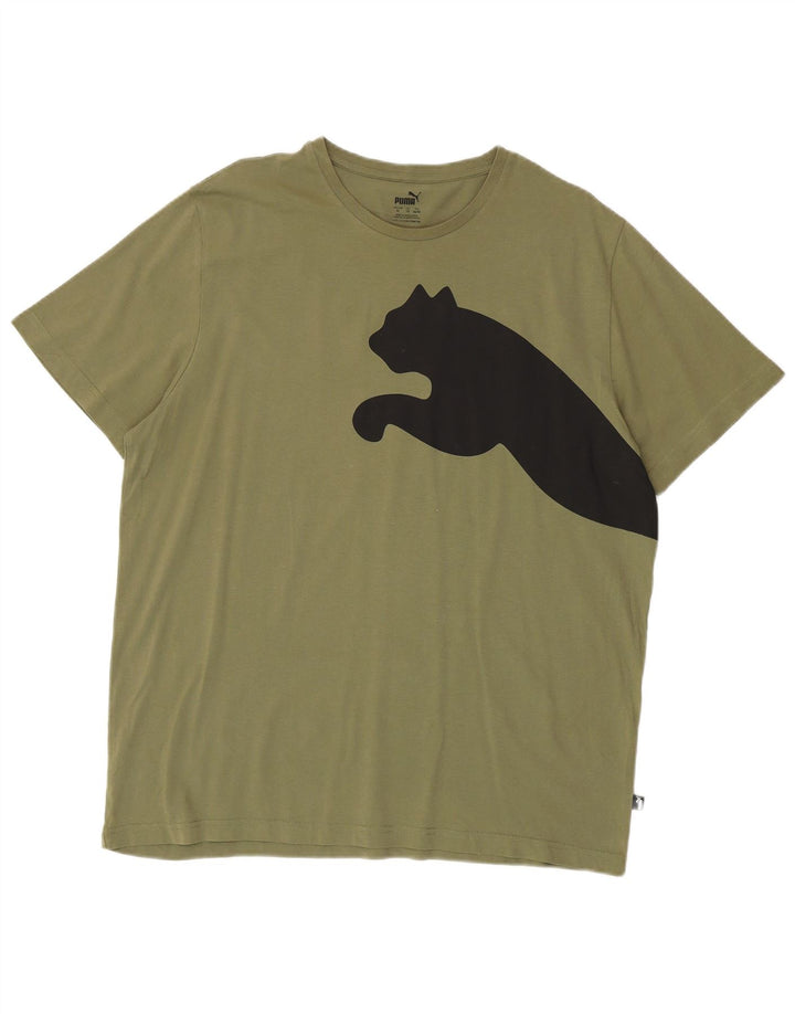 Puma Herre Grafisk T-Shirt Top XL Khaki