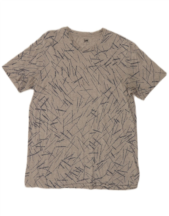 Lee T-shirt top lille grå stribet bomuld