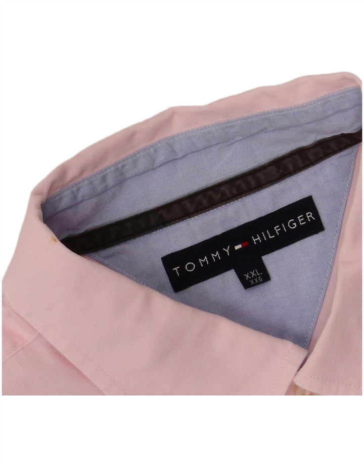 TOMMY HILFIGER Mens Shirt 2XL Pink Cotton