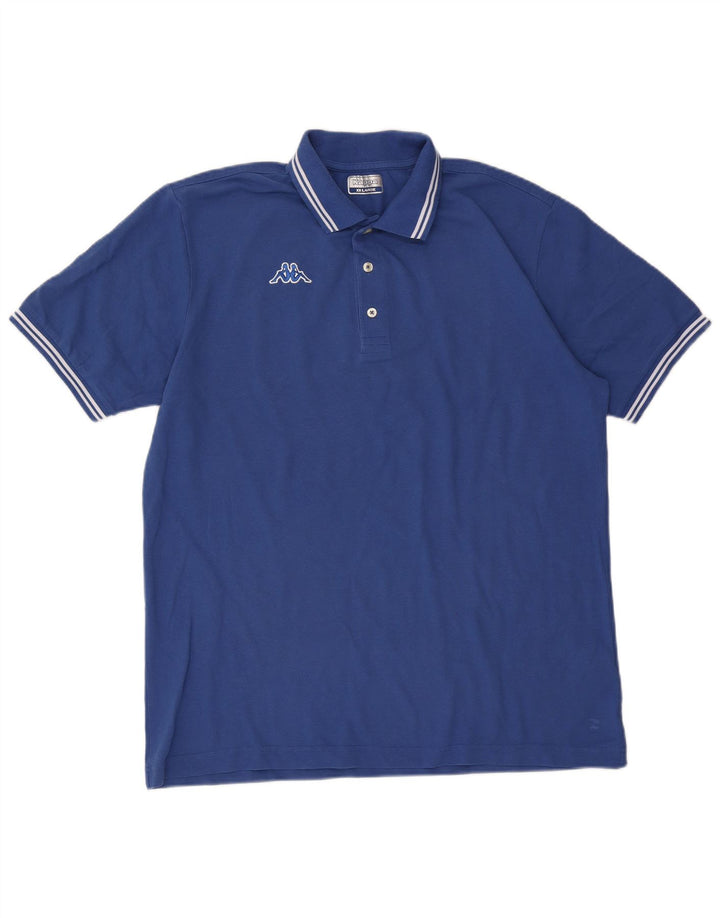 Kappa herre poloshirt 2XL blå stribet bomuld