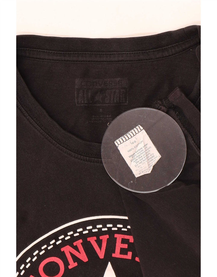 Converse grafisk T-shirt top til mænd, lille sort bomuld