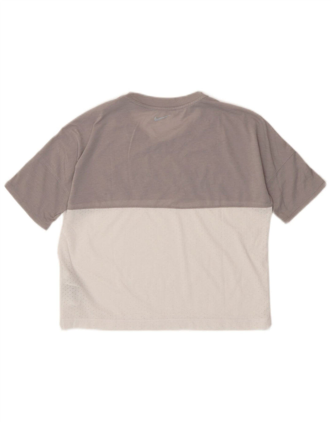 Nike Womens Crop Oversized grafisk T-shirt top UK 10 Lille grå polyester