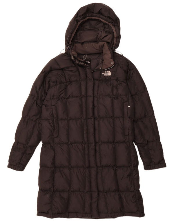 THE NORTH FACE Polstret frakke med hætte til kvinder UK 40 Stor sort nylon