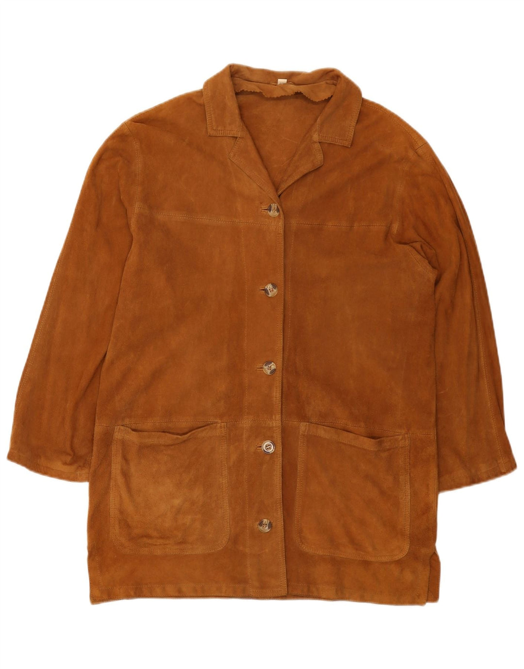 Vintage ruskindsfrakke til kvinder EU 40 Medium Beige Læder