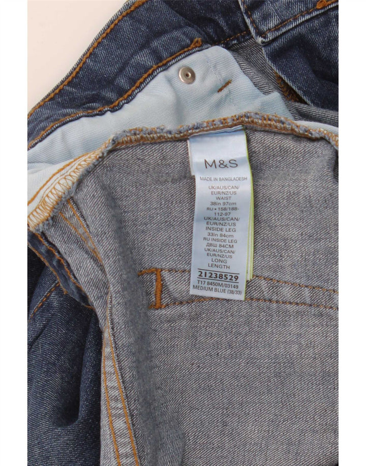 Marks & Spencer Herre Regular Straight Jeans W38 L33 Blue Cotton