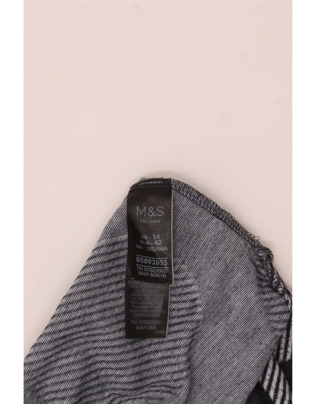 Marks & Spencer Dame Top 3/4 ærmer UK 14 Stor Marineblå Polka Dot
