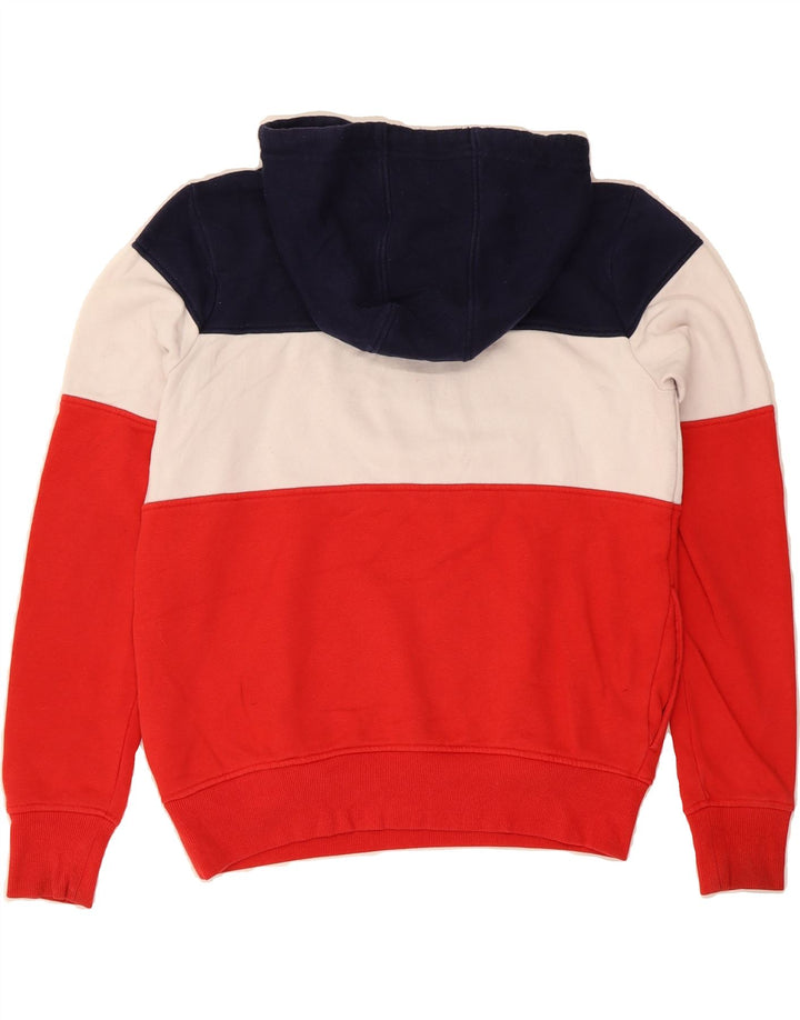 FILA Womens Graphic Hoodie Jumper UK 12 Medium  Multicoloured Colourblock Vintage Fila and Second-Hand Fila from Messina Hembry 