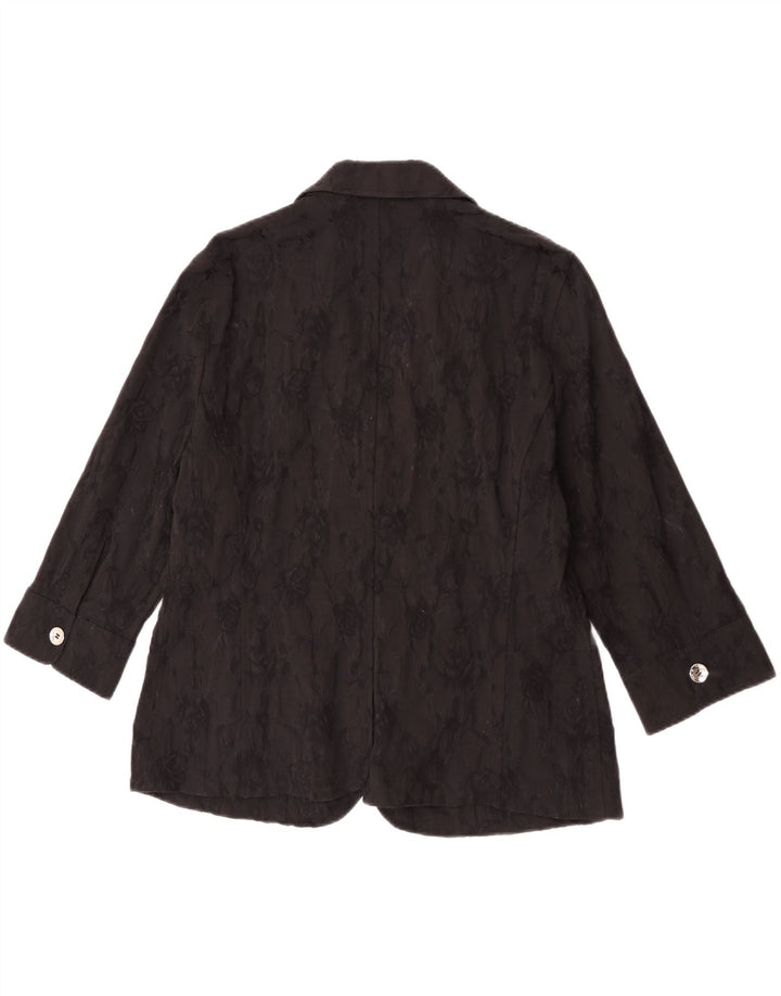 Perte by Krizia Dame 2-knaps blazerjakke størrelse 25 Large Black Floral