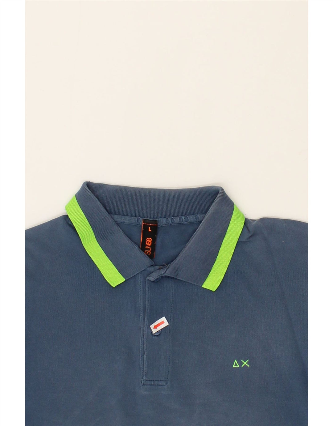 SUN68 Mens Polo Shirt Large Navy Blue Vintage Sun68 and Second-Hand Sun68 from Messina Hembry 