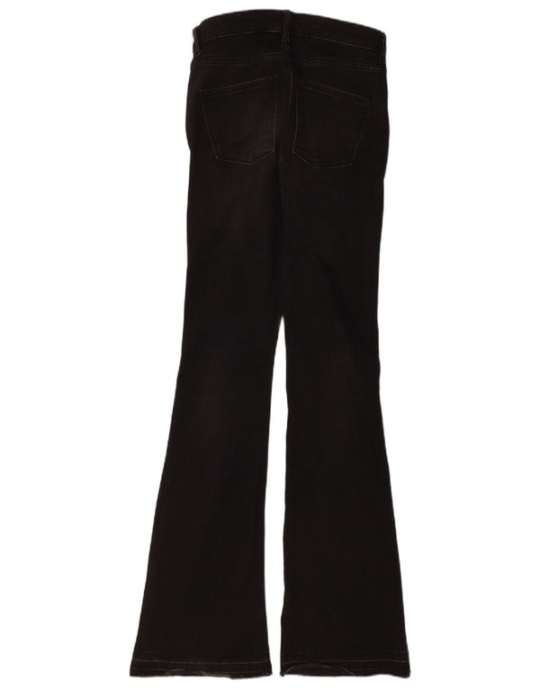 Zara Dame Flared Jeans EU 34 2XS W24 L35 Sort Bomuld