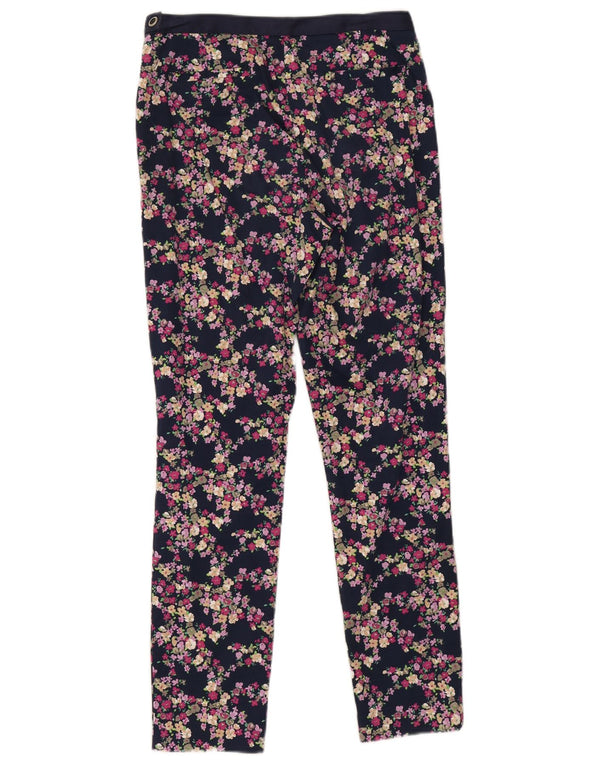 Laura Ashley Dame Casual Bukser UK 10 Small W30 L28 Navy Blue Floral