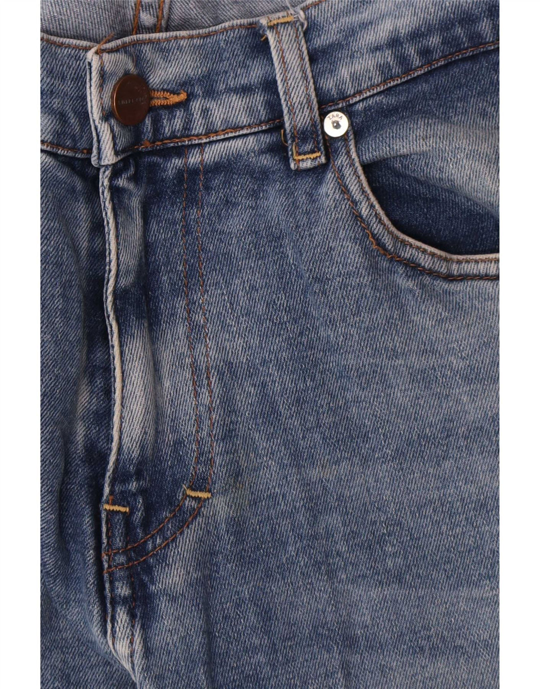 Zara Mens Cropped Jeans Large W32 L24 Blå