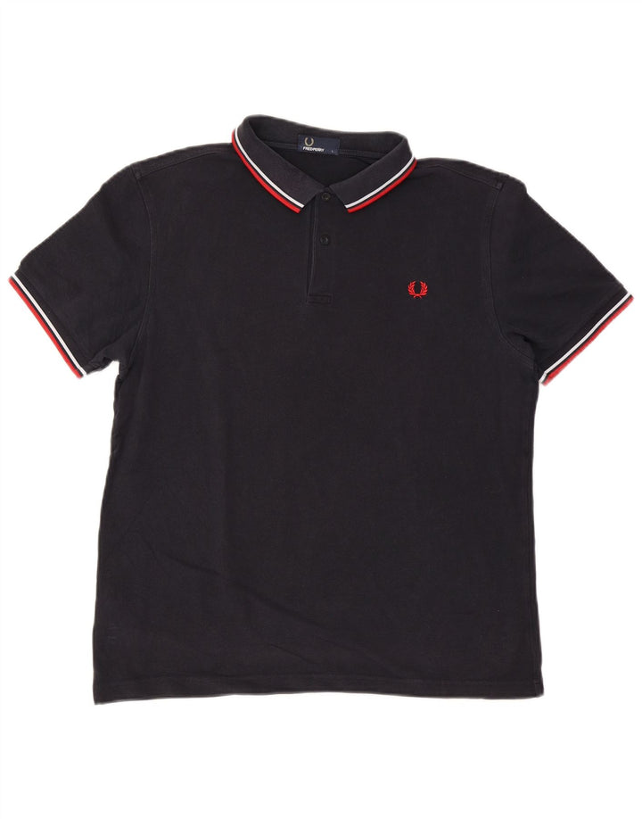 Fred Perry Herre poloshirt Stor marineblå stribet bomuld