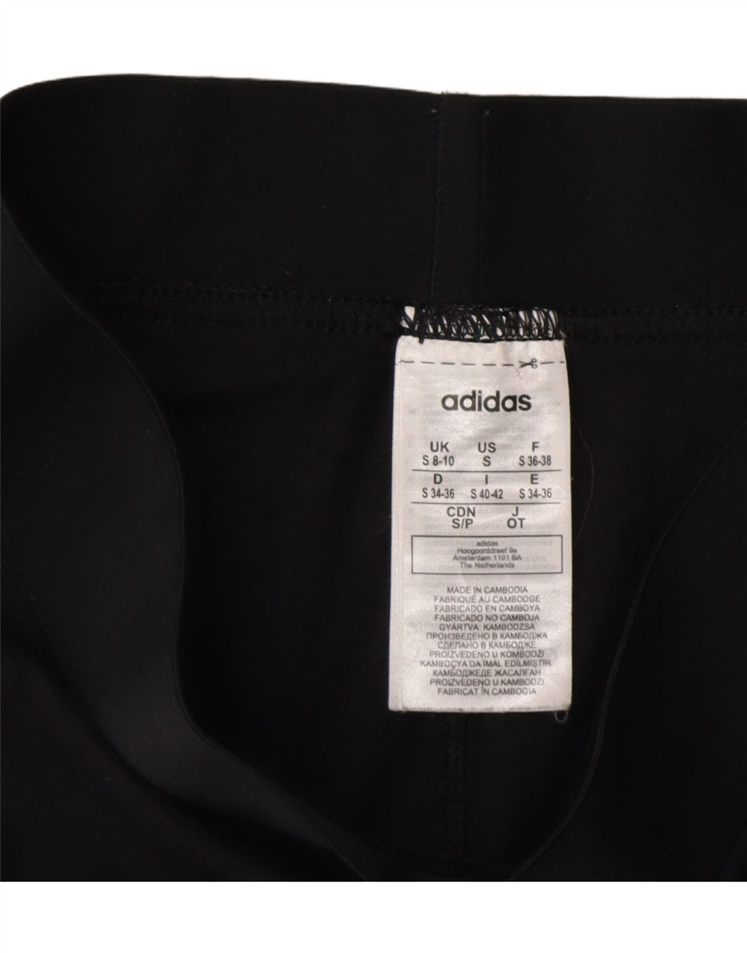 ADIDAS Dame Leggings UK 8/10 Small Black Bomuld