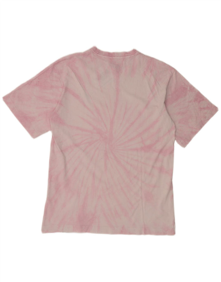 PULL & BEAR Herre grafisk T-shirt Top Lille Pink Tie Dye Bomuld