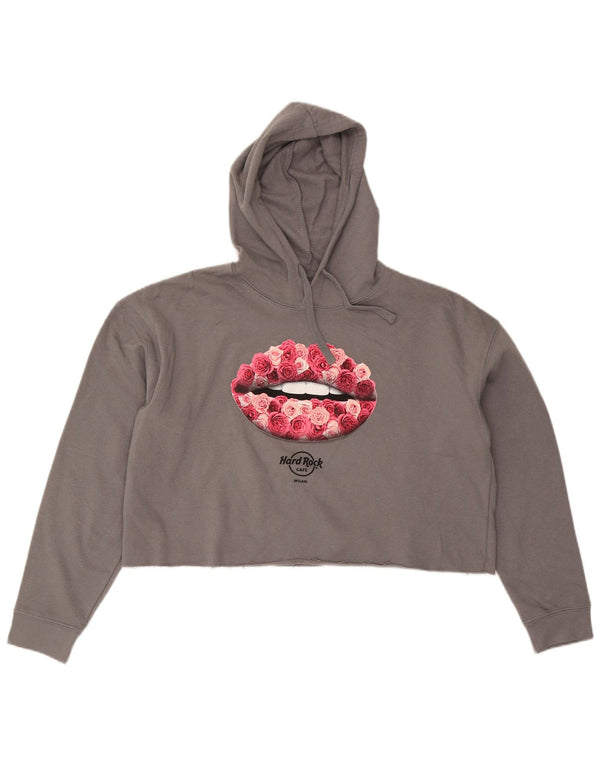HARD ROCK CAFE Dame Milan Oversized hættetrøje Jumper UK 16 Large Grå