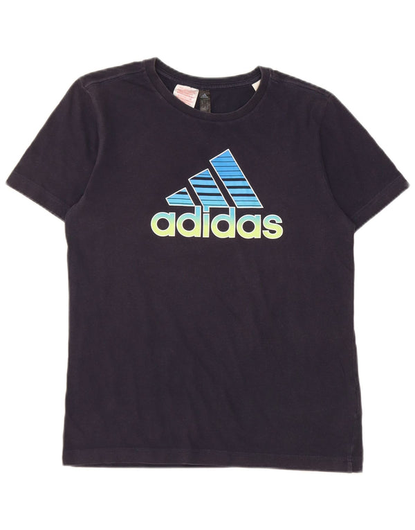 Adidas drenge grafisk t-shirt top 11-12 år marineblå bomuld