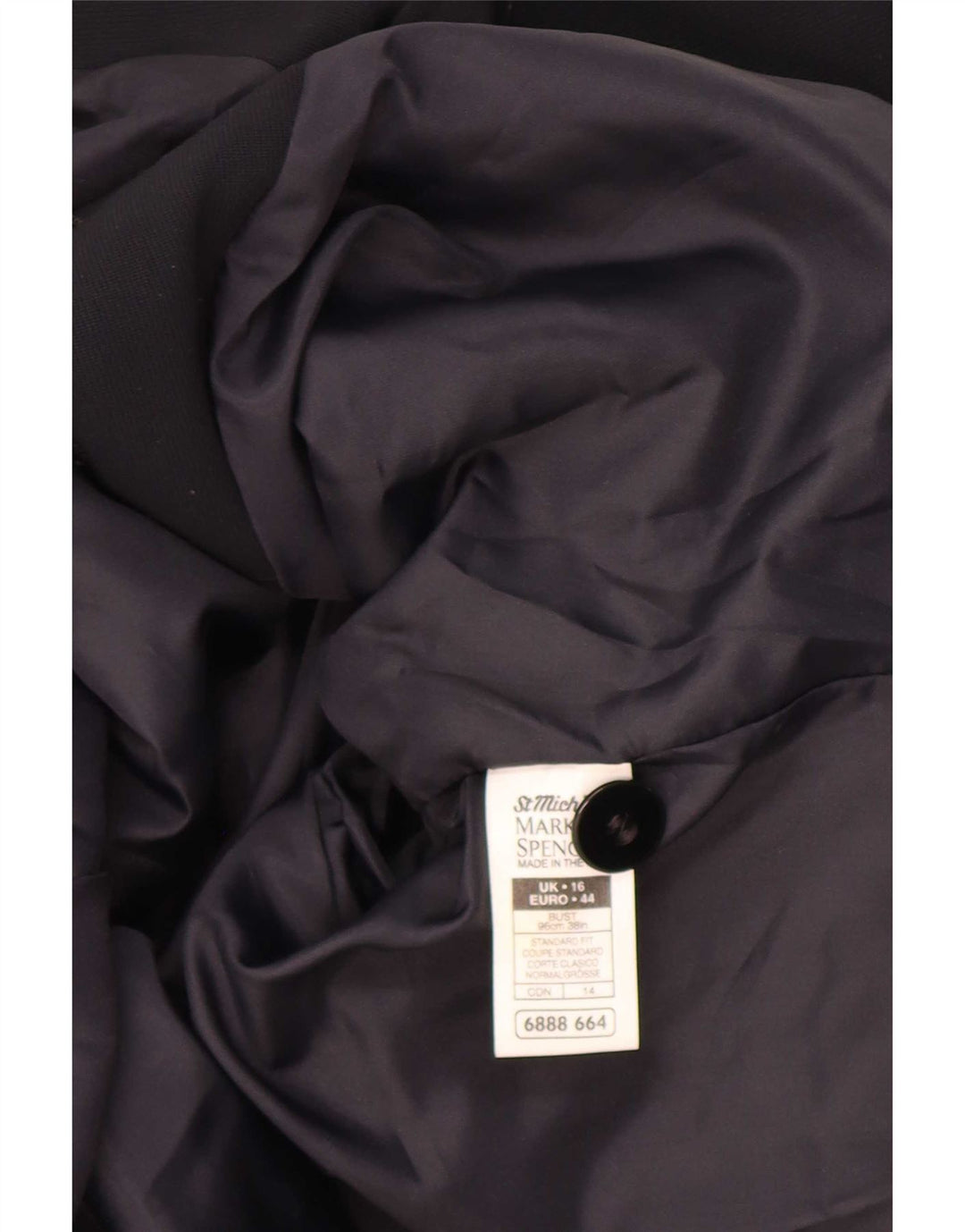 Marks & Spencer Dame St. Michael 4 Button Blazer Jacket UK 16 Large Black