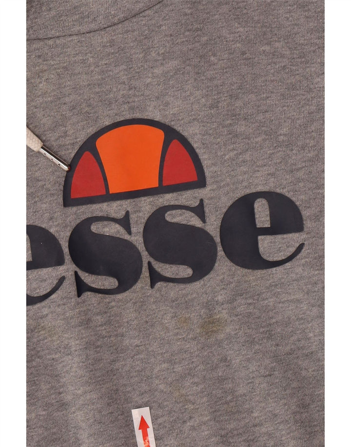Ellesse Herre Grafisk Hoodie Jumper Medium Grå Bomuld