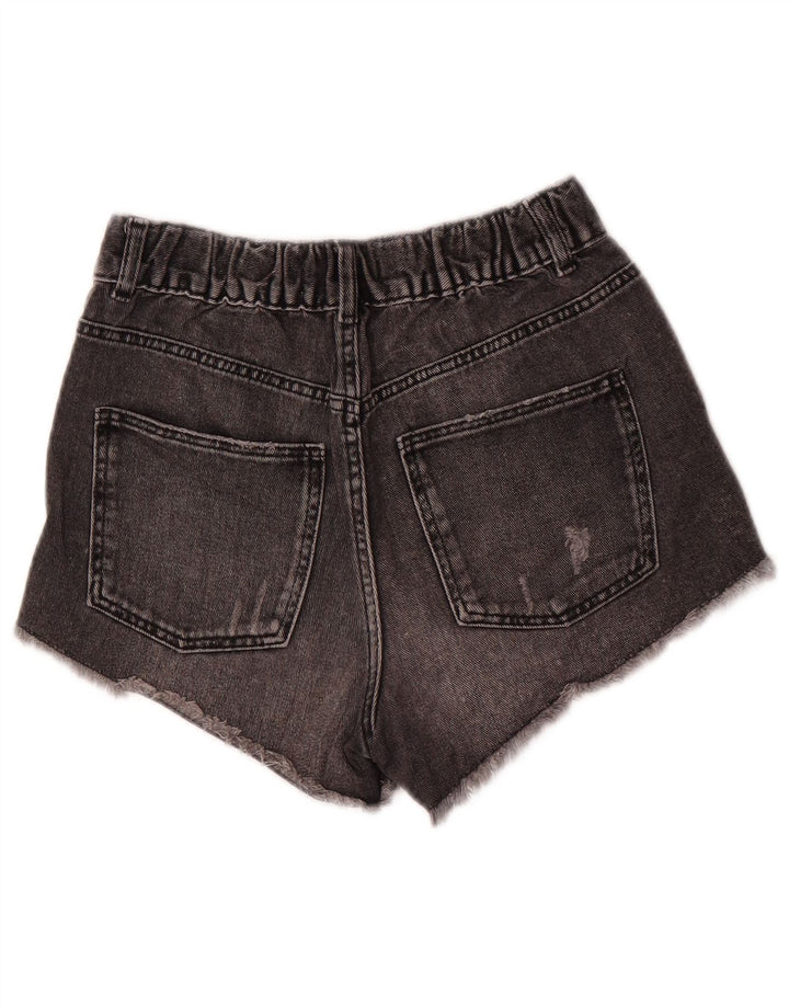 Zara Girls Distressed Denim Shorts 11-12 år W26 Grå