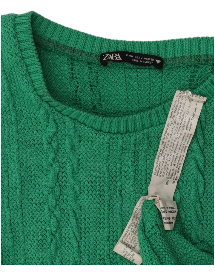 Zara Dame Maxi Ærmeløs Bodycon Kjole UK 12 Medium Green Polyester