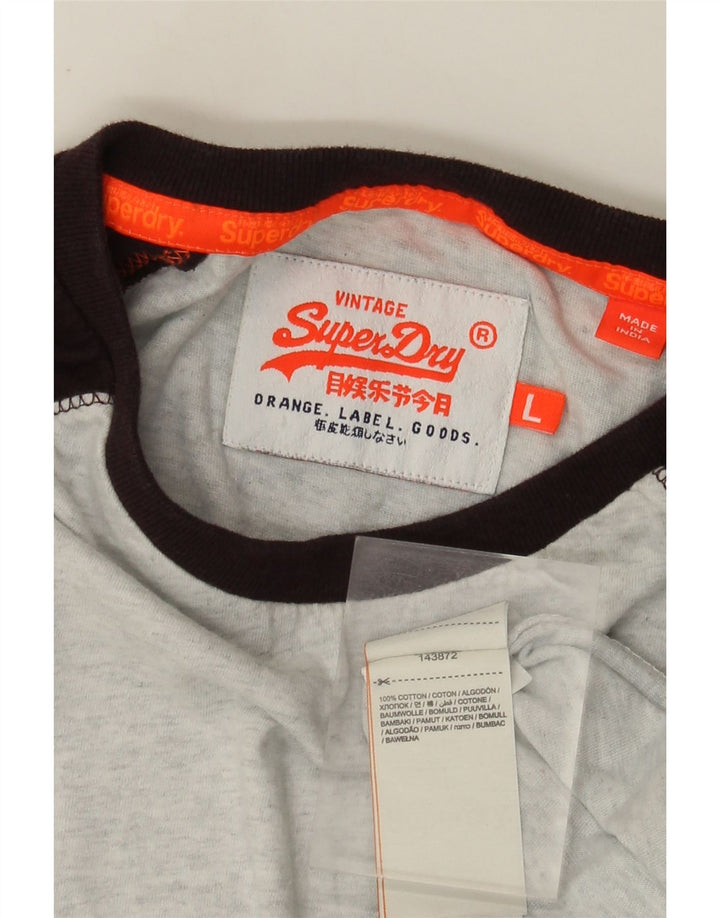 Superdry Herre Top Langærmet Stor Grå Colourblock Bomuld