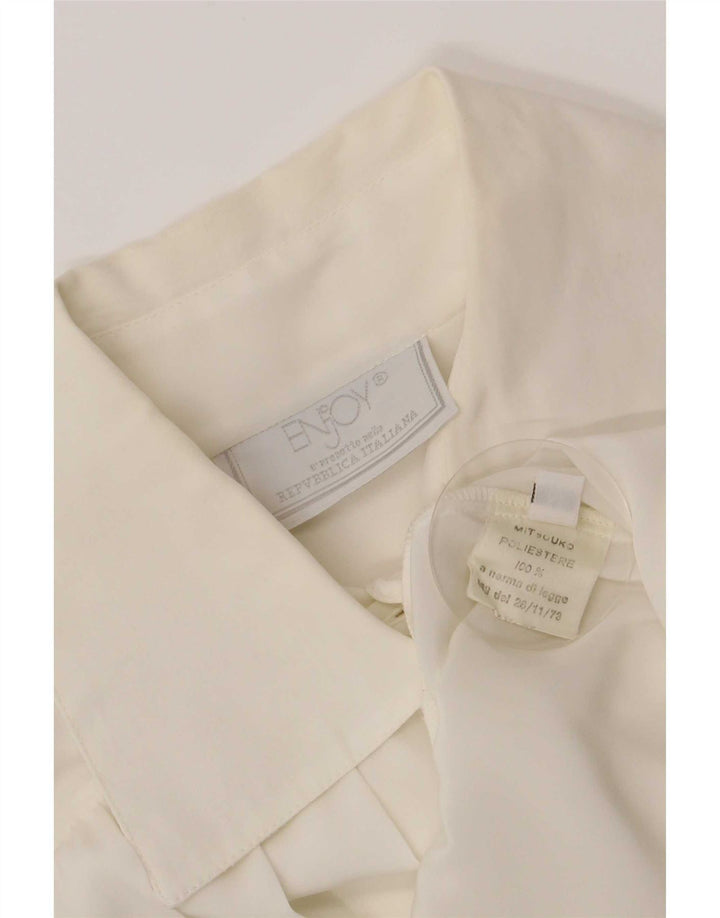 NYD Dame Loose Fit Pullover Shirt UK 14 Medium White Polyester