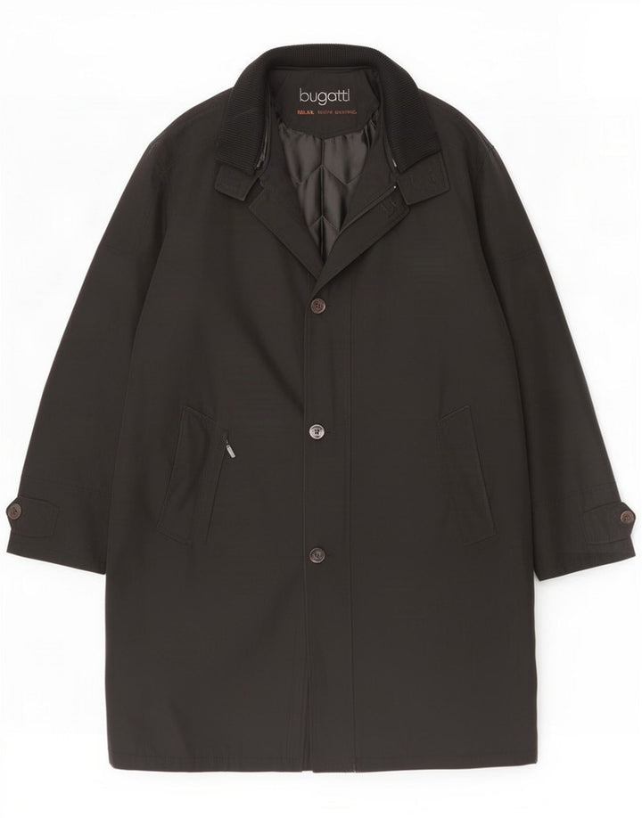 Bugatti Herre Relaxed Fit Overcoat UK 44 2XL Sort Polyester