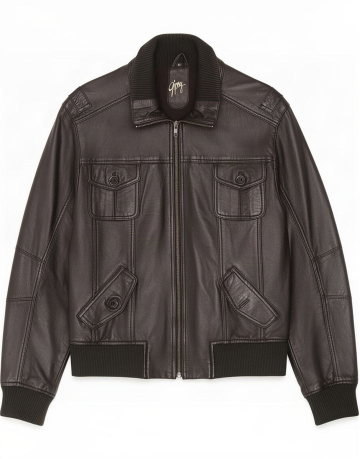 Gipsy Herre Bomber Læderjakke UK 38 Medium Sort