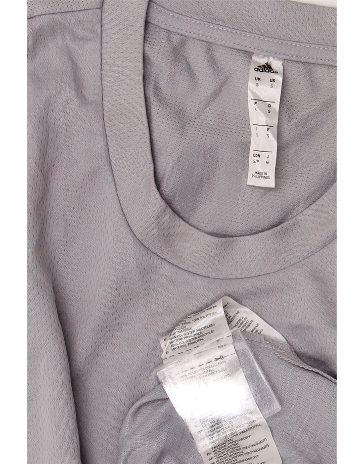 ADIDAS Herre T-Shirt Top Lille Grå Polyester