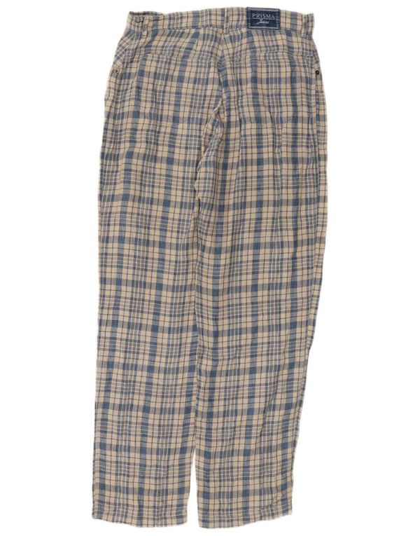 Prisma Dame Lige Casual Bukser UK 16 Large W30 L29 Blue Check Linen