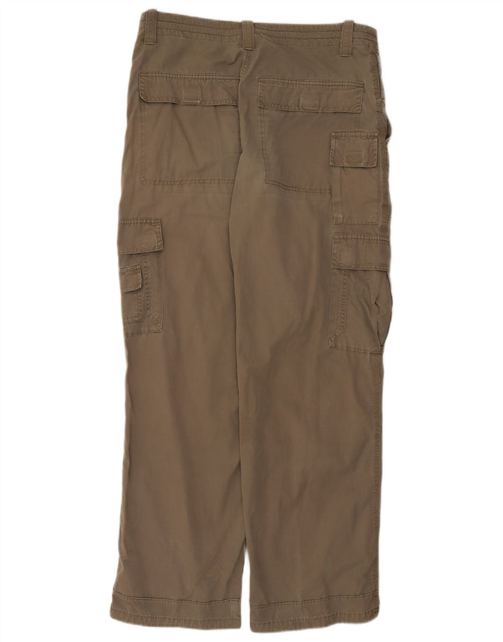 Marks & Spencer Herre Straight Cargo Bukser W34 L31 Beige Bomuld