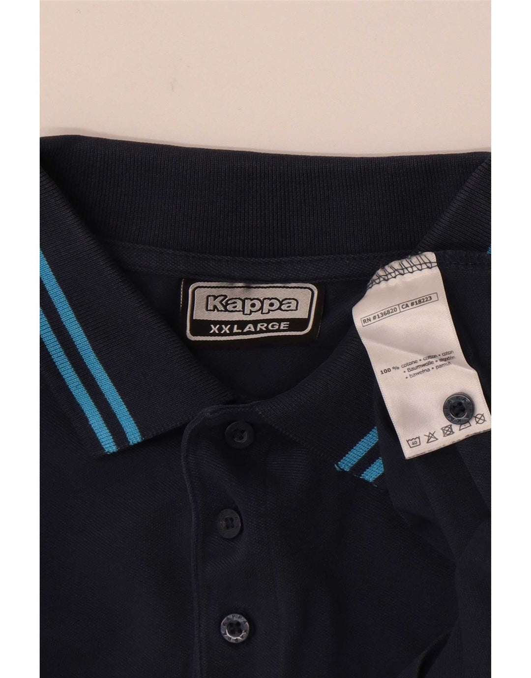 Kappa herre poloskjorte 2XL marineblå stribet bomuld