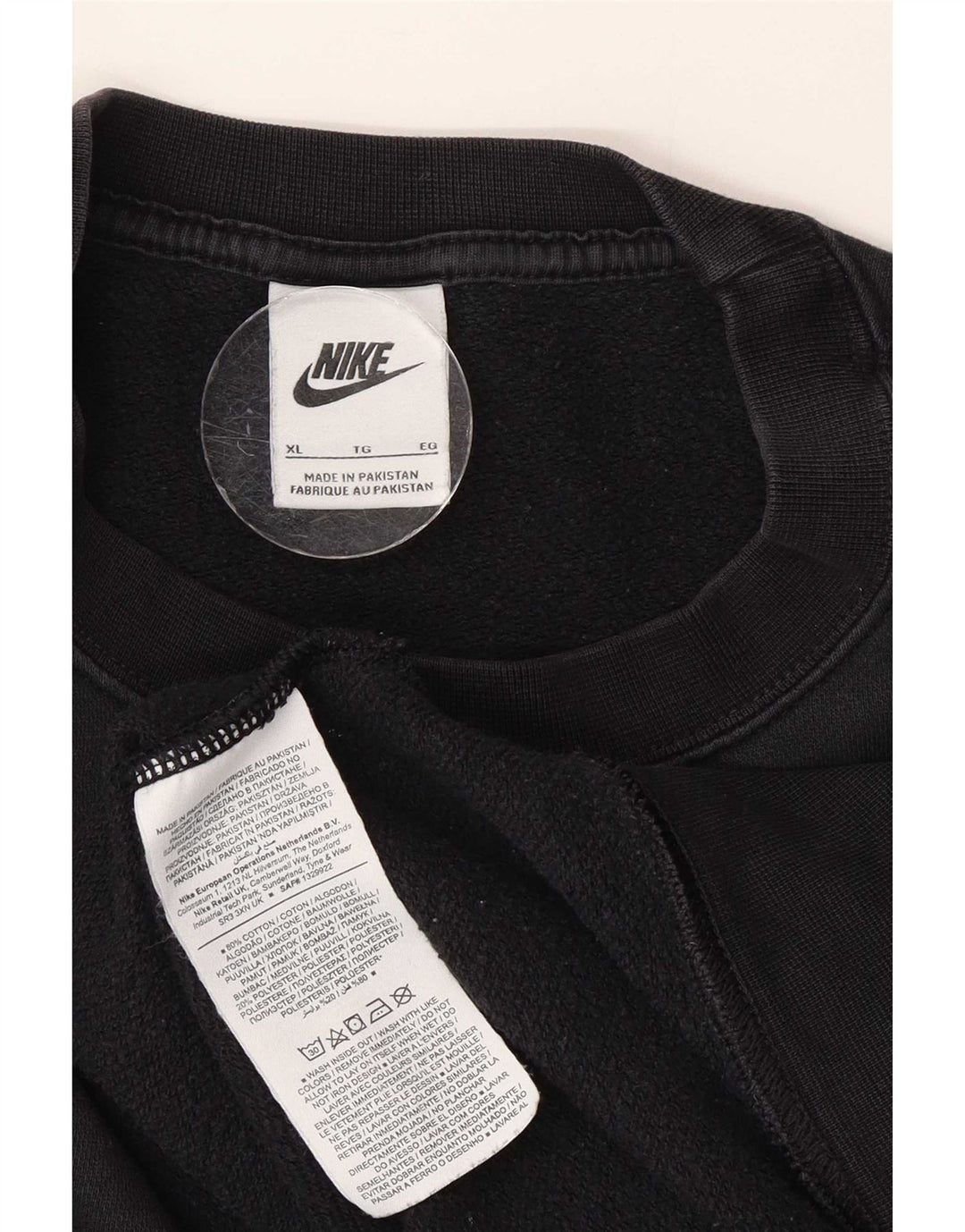 Nike Dame Oversized Sweatshirt Jumper UK 18 XL Sort Bomuld