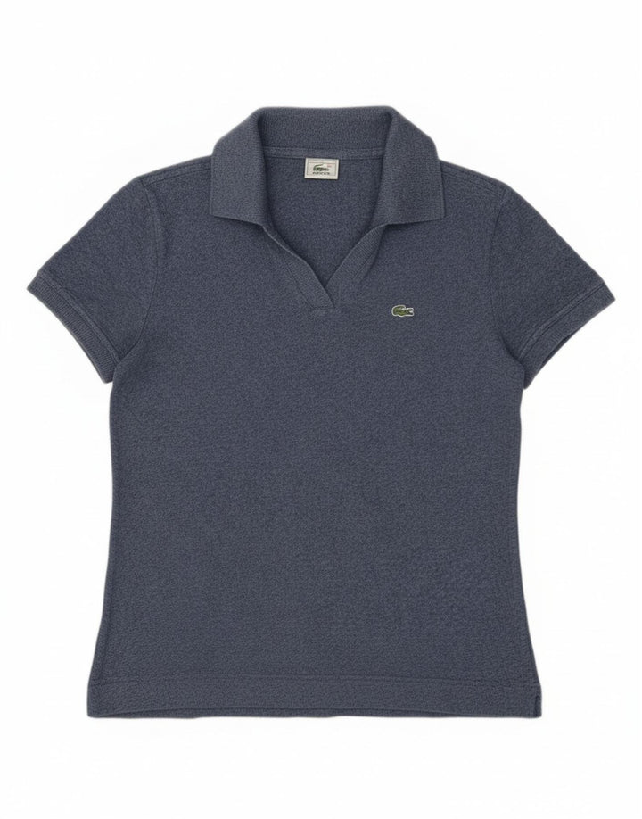 Lacoste Dame Polo Shirt Størrelse 40 Medium Navy Blue Flecked Bomuld