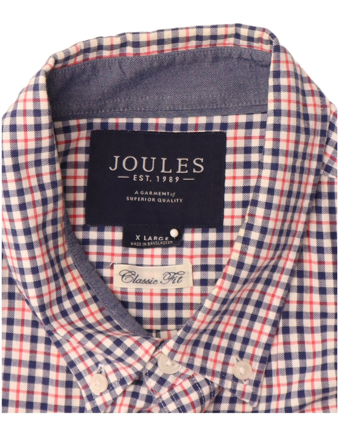 JOULES Herre Classic Fit Flanellskjorte XL Multifarvet Gingham Bomuld
