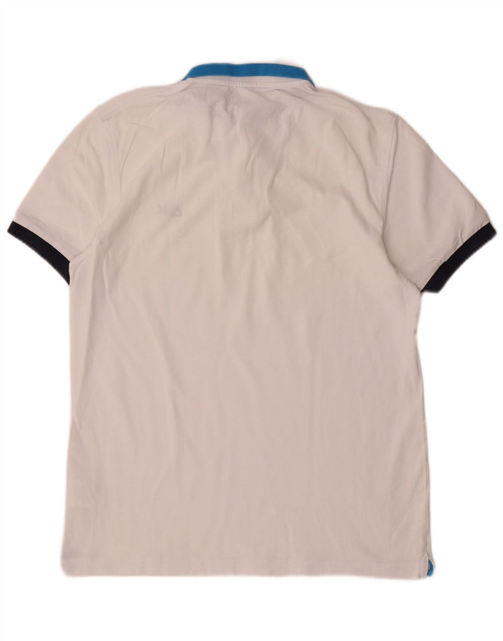 Sun68 Herre poloshirt Medium White Colourblock Bomuld