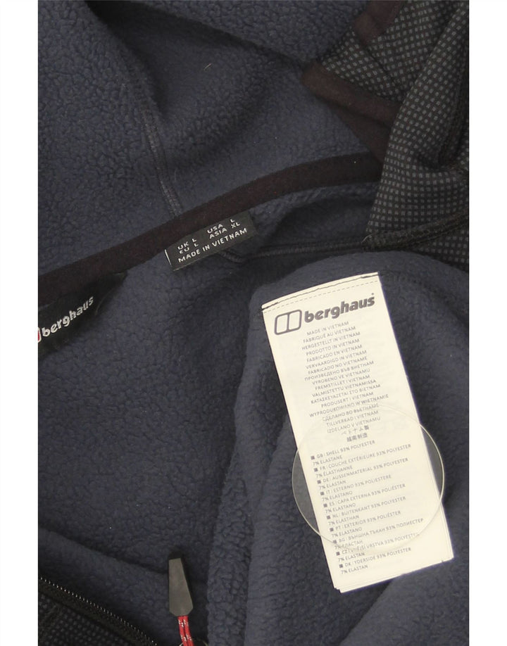 Berghaus Hættetrøje med lynlås til mænd Stor marineblå plettet polyester