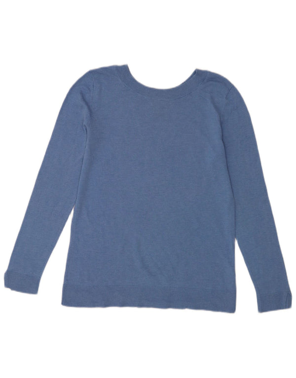 Massimo Dutti Dame Boat Neck Jumper Sweater UK 12 Medium Blue Silke
