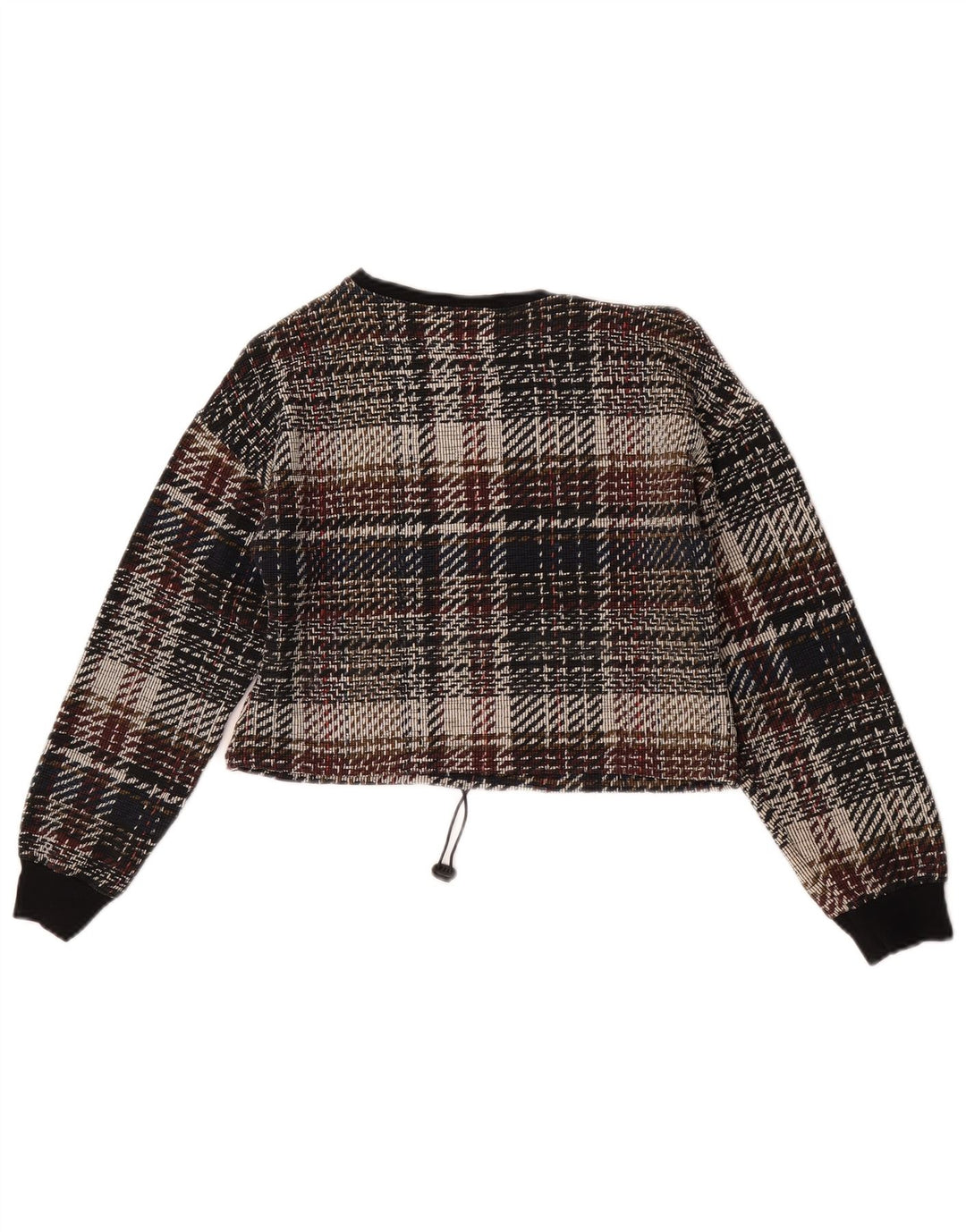 Zara Trafaluc langærmet crop top til kvinder DK 10 Lille flerfarvet tern