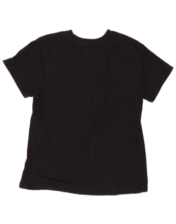 Champion Dame Grafisk T-Shirt Top UK 12 Medium Sort