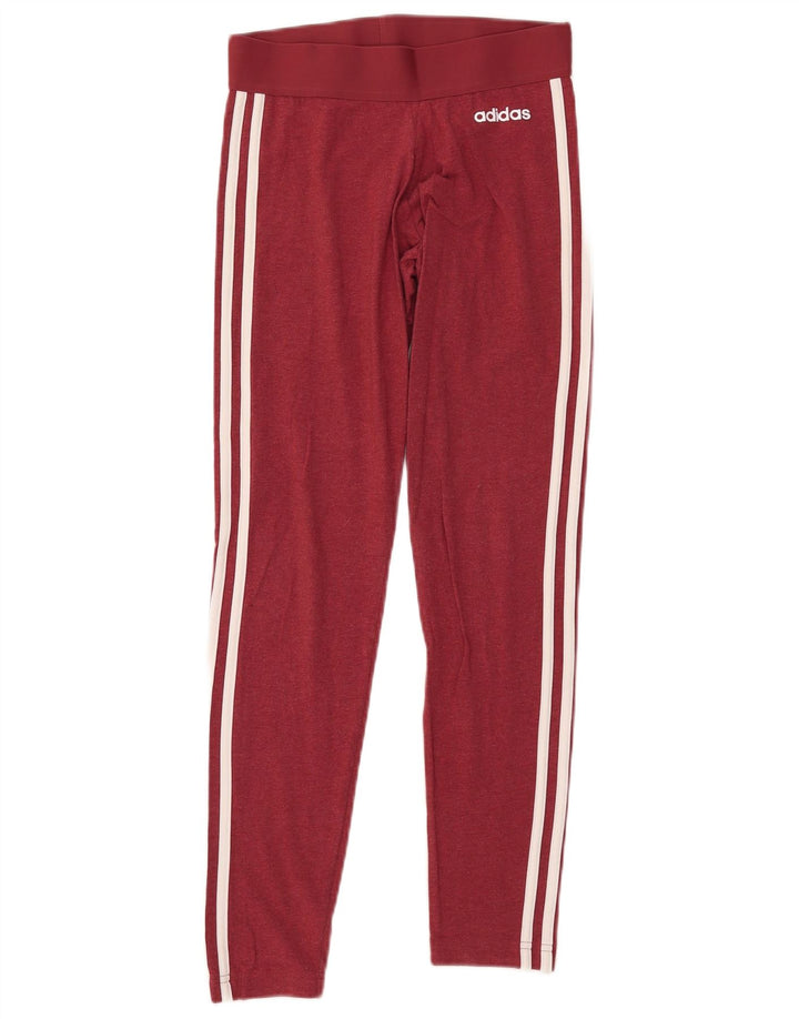 ADIDAS Dame Leggings UK 8/10 Small Bourgogne bomuld