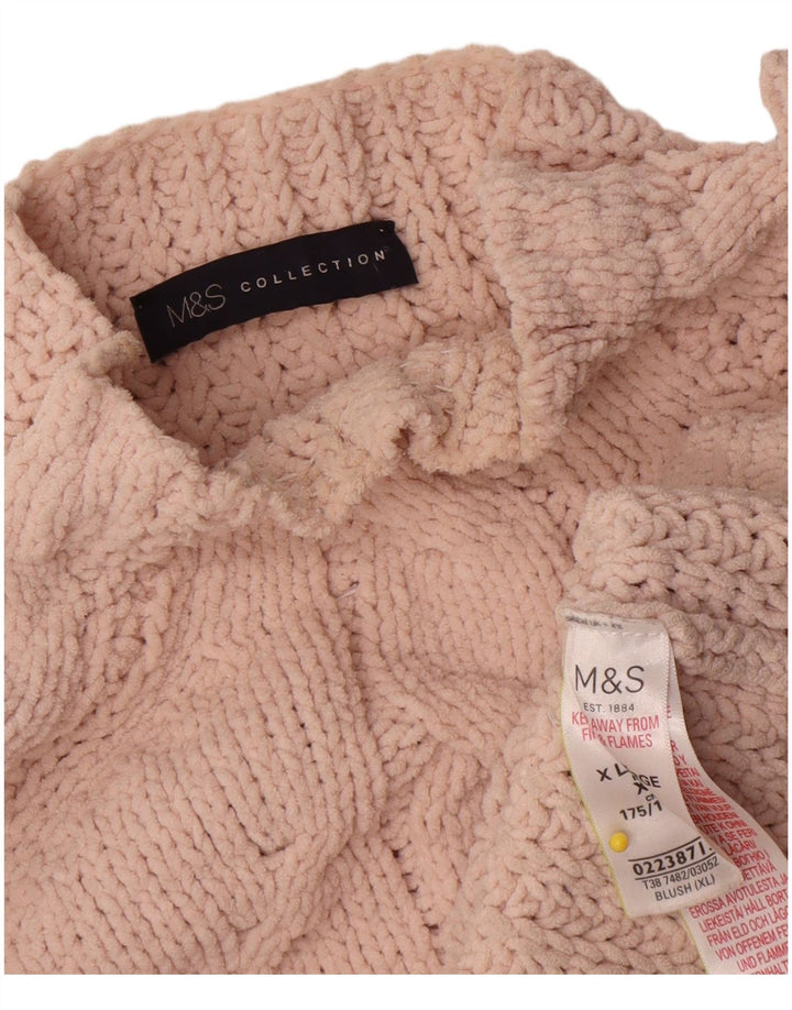 Marks & Spencer Dame Oversized Turtle Neck Jumper Sweater UK 18 XL Pink