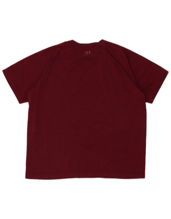 Under Armour Herre Heat Gear T-Shirt Top Medium Burgundy