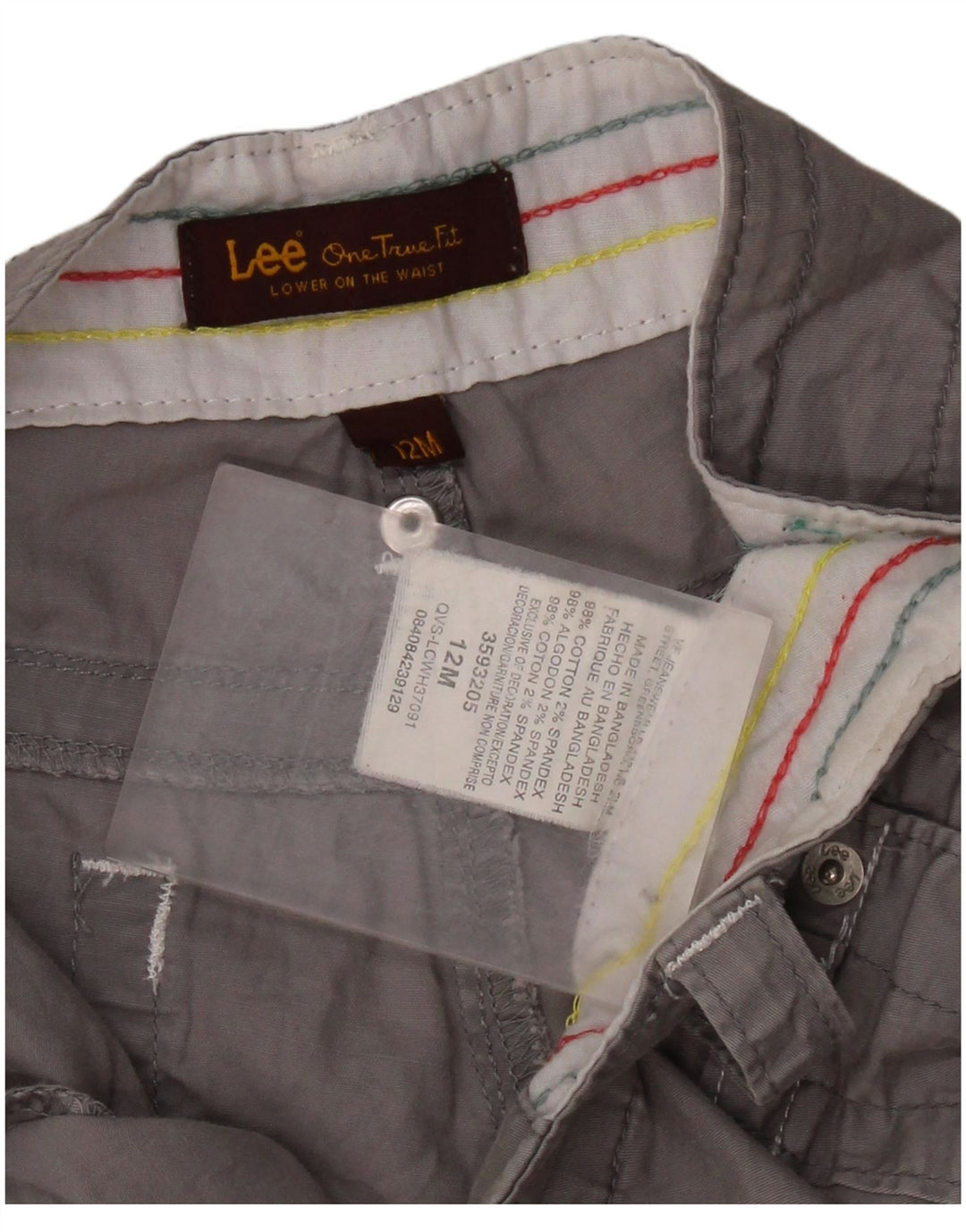 LEE Casual Shorts til kvinder US 12 Large W34 Grå Bomuld