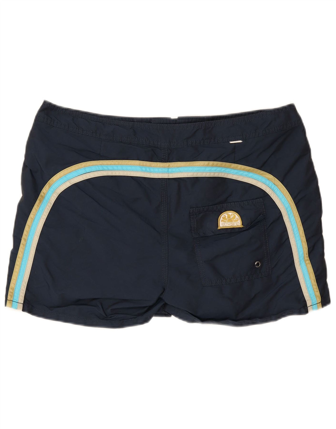 Sundek Badeshorts til mænd store marineblå stribet polyester