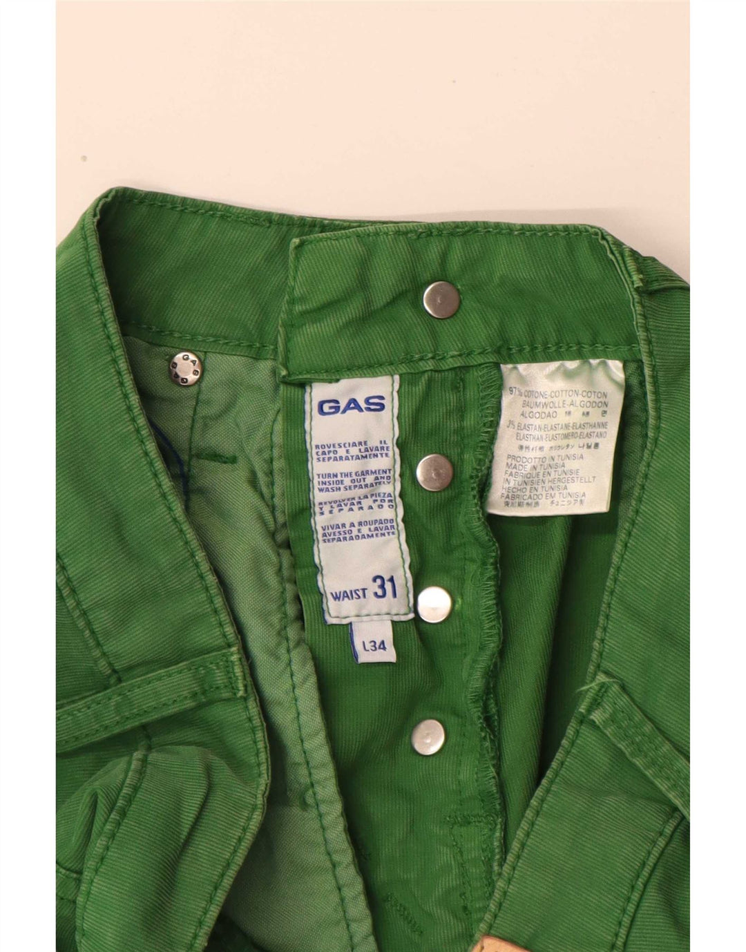 Gas Herre Casual Shorts W31 Medium Green Bomuld