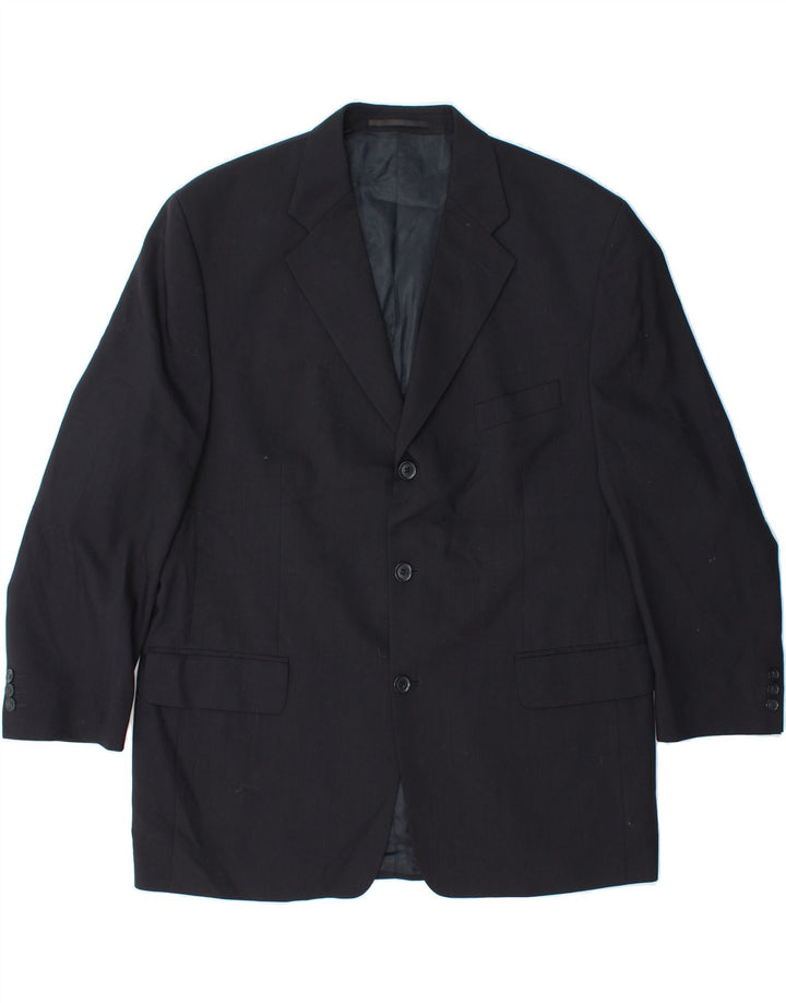 PIERRE CARDIN Mens 2 Button Blazer Jacket UK 44 2XL Navy Blue Wool Vintage Pierre Cardin and Second-Hand Pierre Cardin from Messina Hembry 