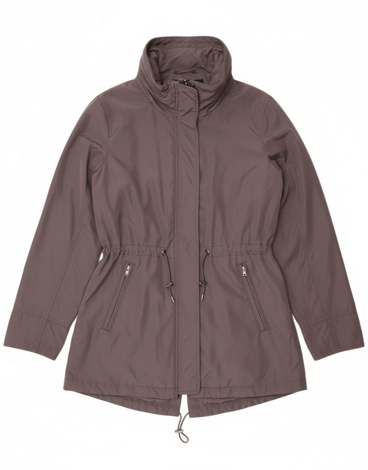 MICHAEL KORS Womens Hooded Parka Jacket UK 14 Medium Grey Polyester