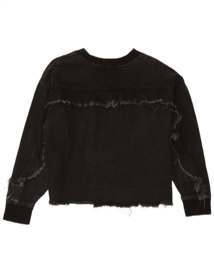 Zara Sweatshirt Jumper UK 14 Medium Sort Bomuld